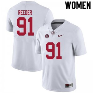 NCAA Women's Alabama Crimson Tide #91 Gavin Reeder Stitched College 2020 Nike Authentic White Football Jersey GF17L34FX